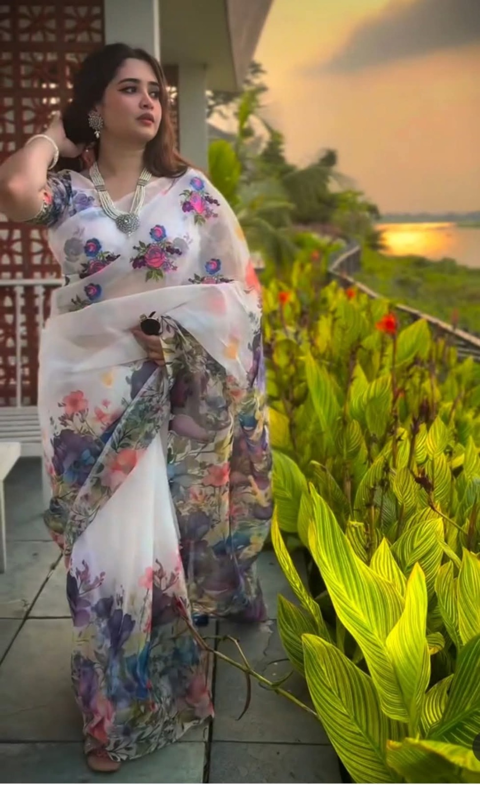 টাংগাইল সিল্ক শাড়ী – ব্লাউজ পিসসহ, ডিজিটাল প্রিন্ট।